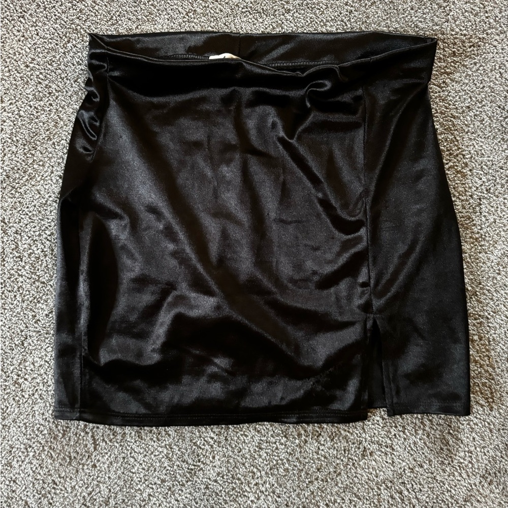 Satin mini skirt